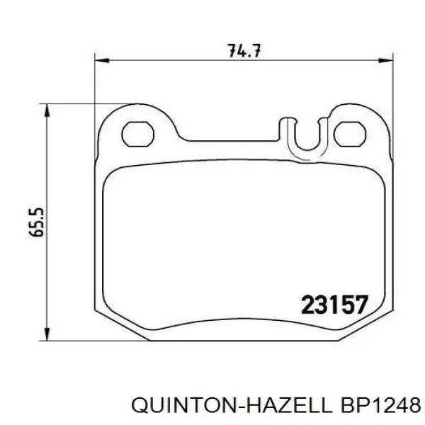 BP1248 QUINTON HAZELL Колодки гальмівні задні, дискові