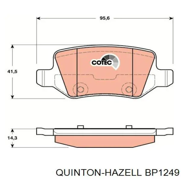 Купити BP1249 QUINTON HAZELL Задні колодки