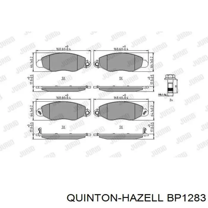 Передні тормозні колодки BP1283 QUINTON HAZELL