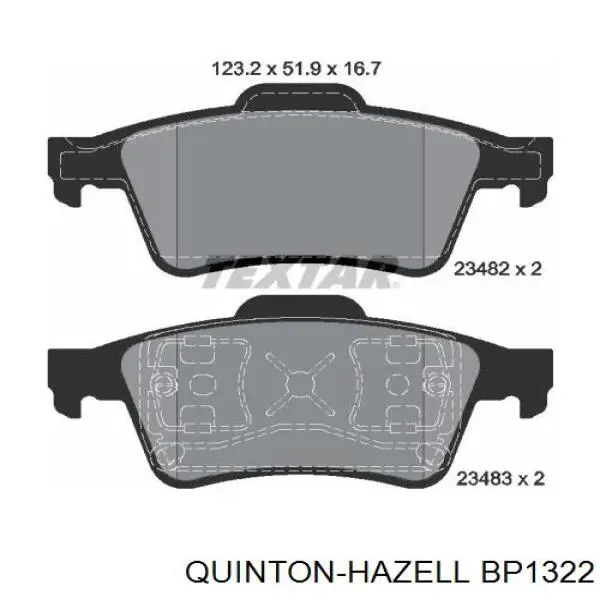 Задні гальмівні колодки QUINTON HAZELL BP1322 ціна, від 14.01 USD