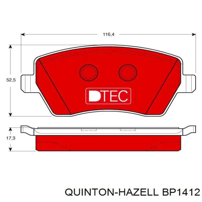 Гальмівні колодки QUINTON HAZELL BP1412 ціна, від 18.30 USD