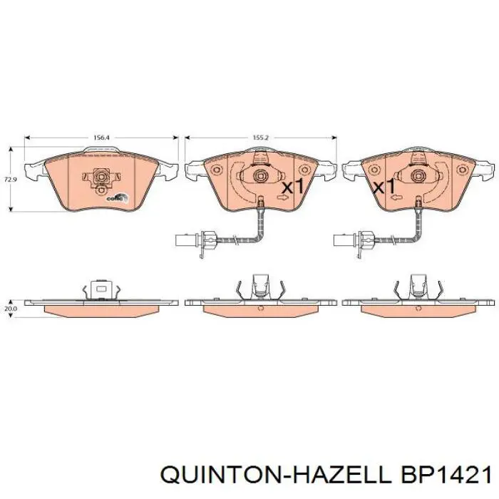 Гальмівні колодки QUINTON HAZELL BP1421 ціна, від 34.51 USD