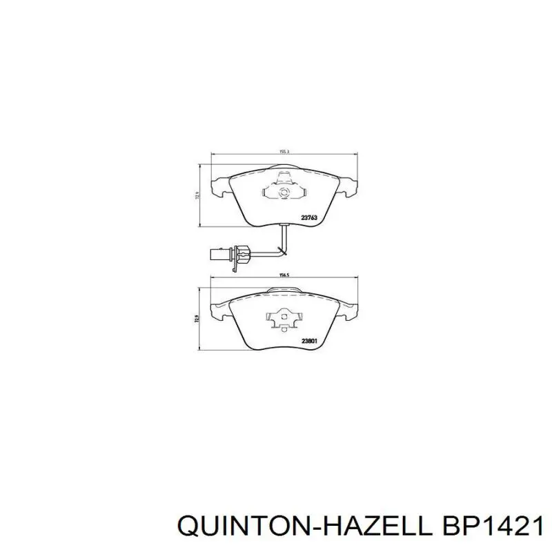 Купити BP1421 QUINTON HAZELL Колодки гальмівні передні, дискові