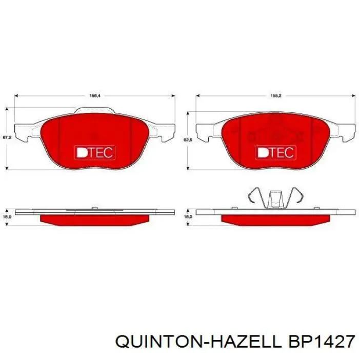 Передні тормозні колодки BP1427 QUINTON HAZELL