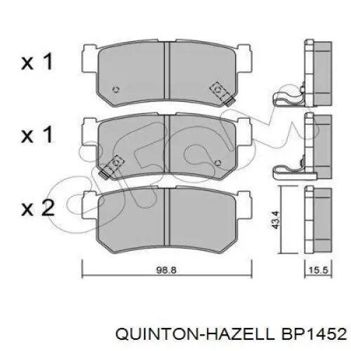 Задні гальмівні колодки QUINTON HAZELL BP1452 ціна, від 19.07 USD