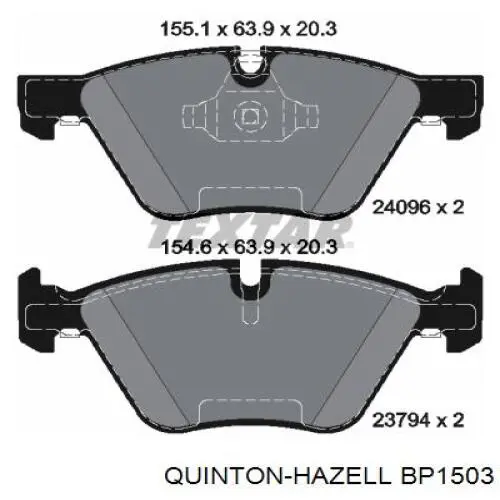 Тормозні колодки QUINTON HAZELL BP1503
