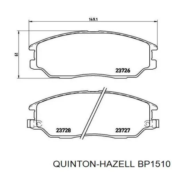 Колодки гальмівні передні, дискові BP1510 QUINTON HAZELL