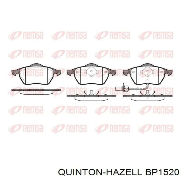 Гальмівні колодки QUINTON HAZELL BP1520 ціна, від 29.91 USD
