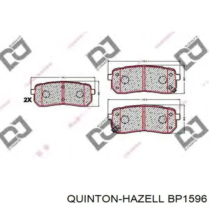 Передні тормозні колодки BP1596 QUINTON HAZELL