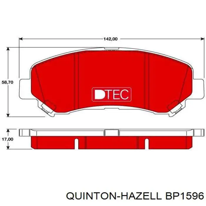 BP1596 QUINTON HAZELL Передні гальмівні колодки
