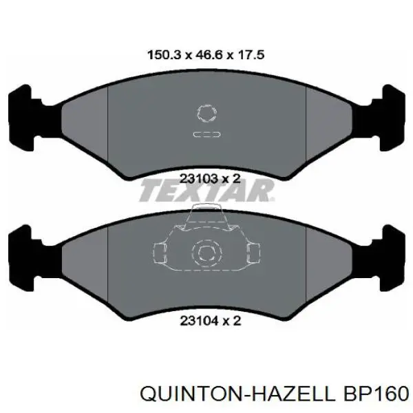Колодки гальмівні передні, дискові BP160 QUINTON HAZELL