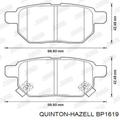 Задні дискові колодки QUINTON HAZELL BP1619