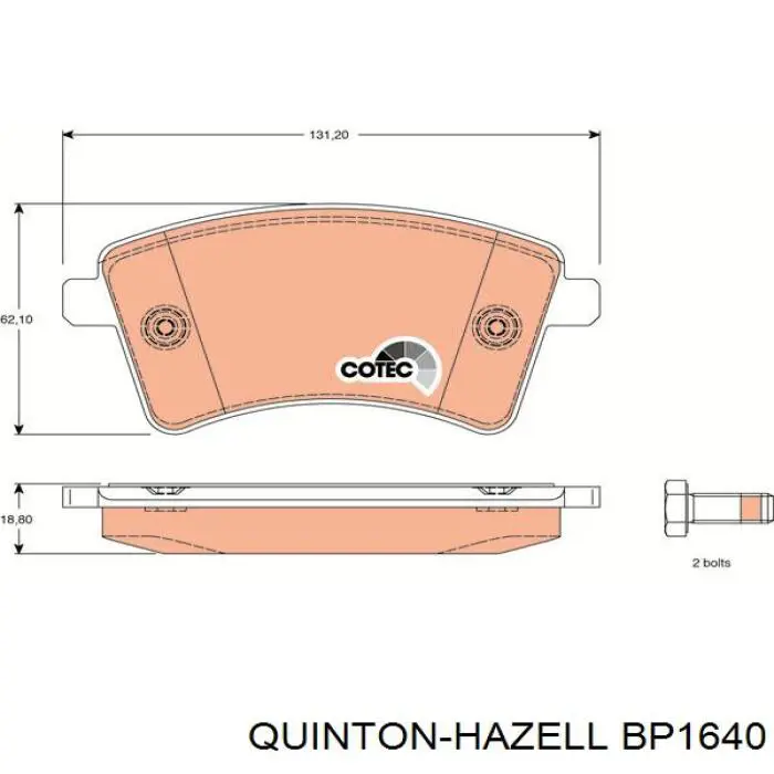 Передні тормозні колодки BP1640 QUINTON HAZELL