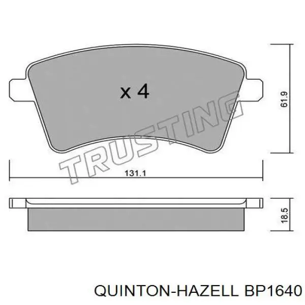 Тормозні колодки QUINTON HAZELL BP1640