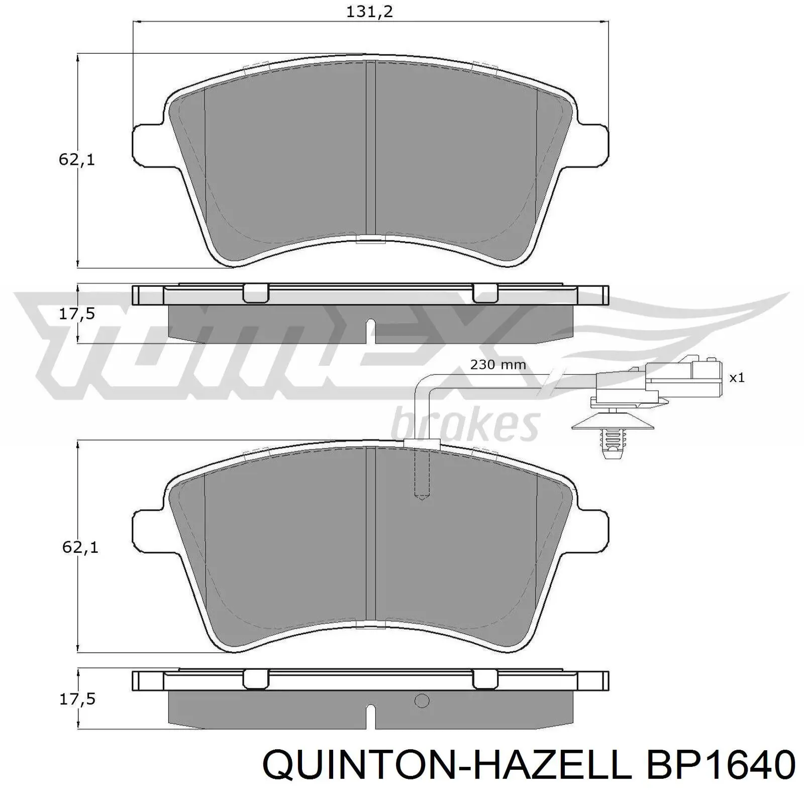 BP1640 QUINTON HAZELL Передні гальмівні колодки