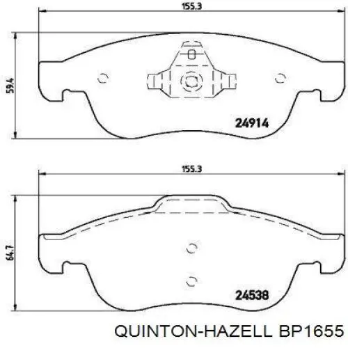 BP1655 QUINTON HAZELL Передні гальмівні колодки