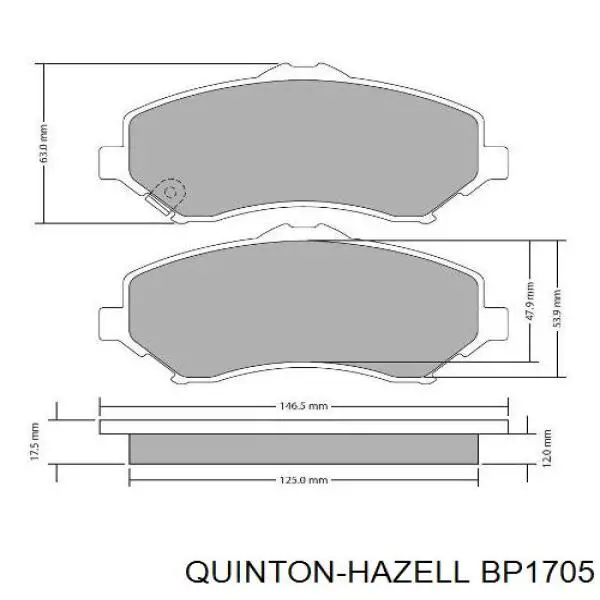Гальмівні колодки QUINTON HAZELL BP1705 ціна, від 36.35 USD