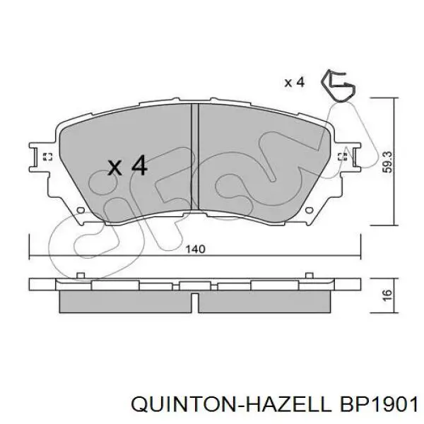 Гальмівні колодки QUINTON HAZELL BP1901 ціна, від 32.78 USD