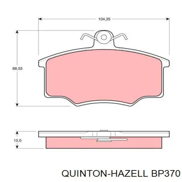 Колодки гальмівні передні, дискові BP370 QUINTON HAZELL