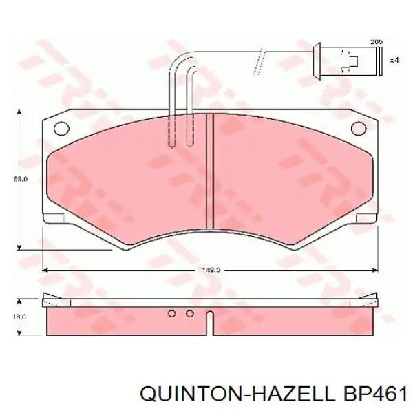 BP461 QUINTON HAZELL колодки гальмівні передні, дискові