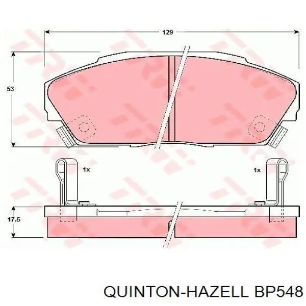 Передні тормозні колодки BP548 QUINTON HAZELL