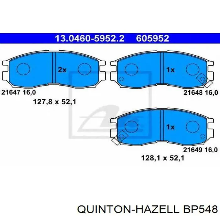 Гальмівні колодки QUINTON HAZELL BP548 ціна, від 12.94 USD