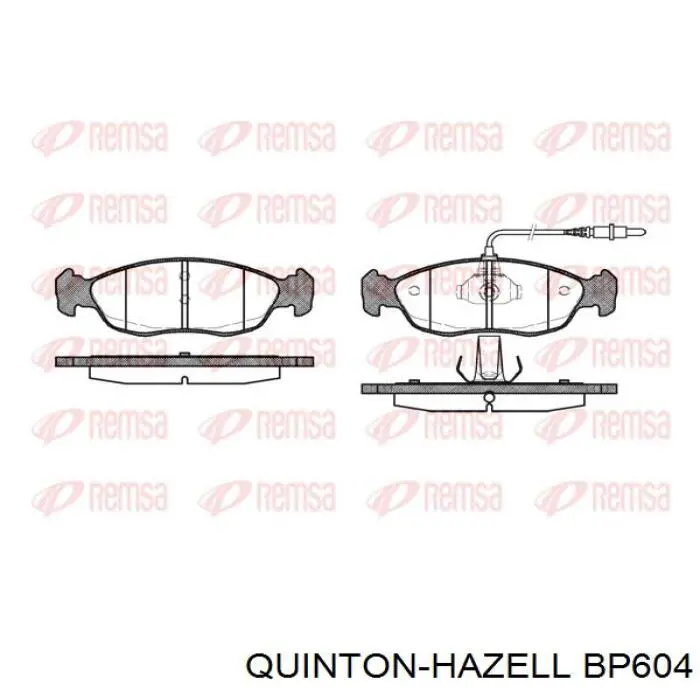 Колодки гальмівні передні, дискові BP604 QUINTON HAZELL