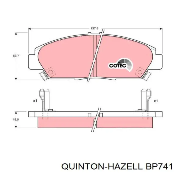 BP741 QUINTON HAZELL колодки гальмівні передні, дискові
