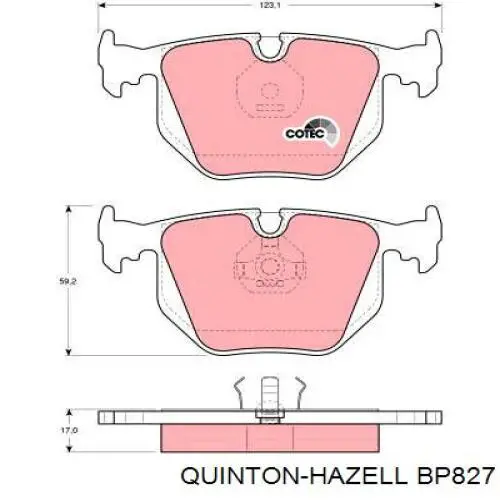 BP827 QUINTON HAZELL колодки гальмові задні, дискові