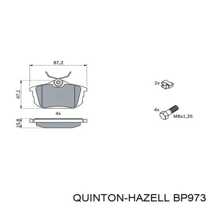 Задні дискові колодки QUINTON HAZELL BP973