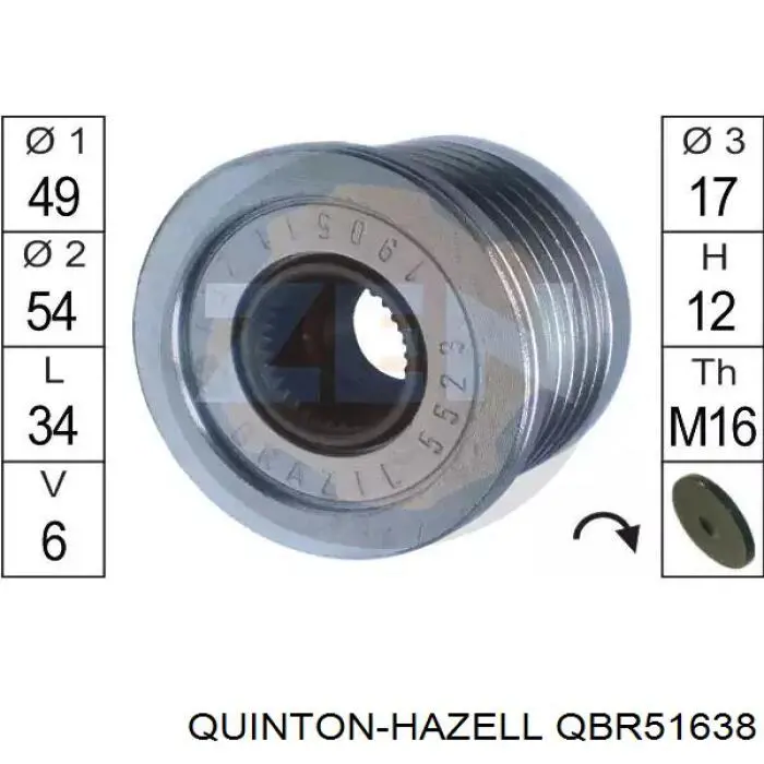 Ремінь кондиціонера QUINTON HAZELL QBR51638
