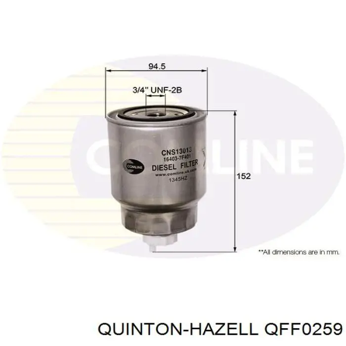Фільтр тонкого очищення палива QUINTON HAZELL QFF0259 ціна, від 9.80 USD