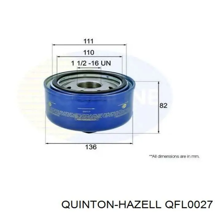 Масляний фільтр двигуна QUINTON HAZELL QFL0027 ціна, від 11.74 USD