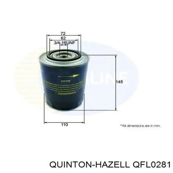 Купити QFL0281 QUINTON HAZELL Фільтр очищення масла відцентровий