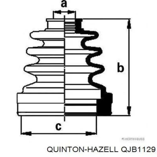 Пильник ШРУСа внутрішній QJB1129 QUINTON HAZELL