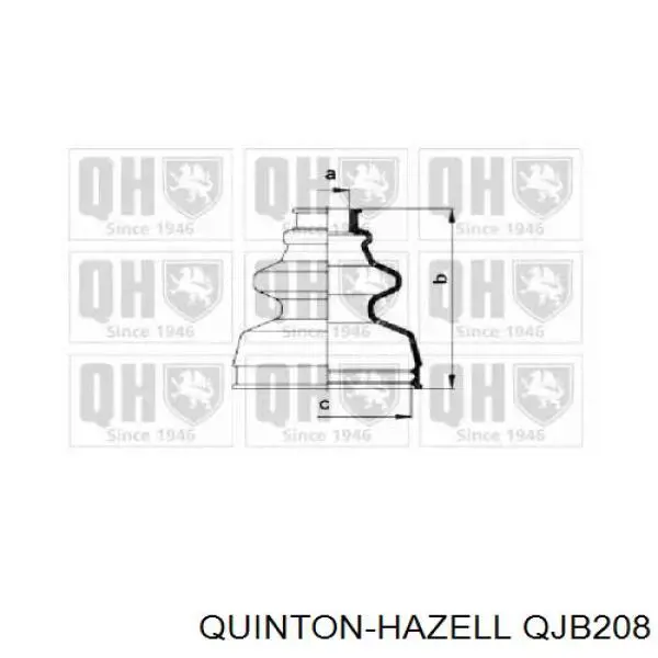 QJB208 QUINTON HAZELL Пильник ШРКШ внутрішній, передній півосі