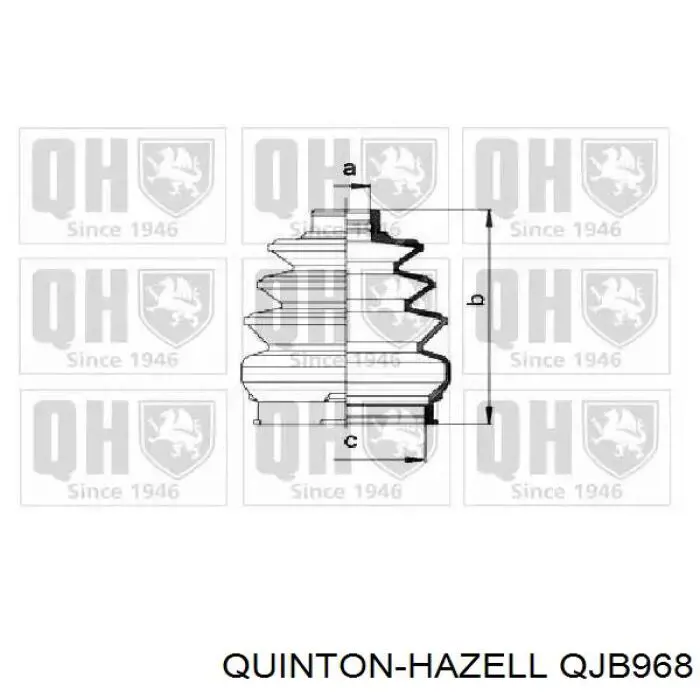 QJB968 QUINTON HAZELL пильник шруса внутрішній, передній піввісі