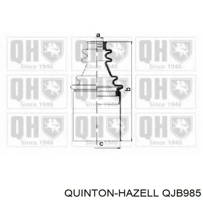 Пильник шарніра кутових швидкостей зовнішній передній QUINTON HAZELL QJB985 ціна, від 6.74 USD