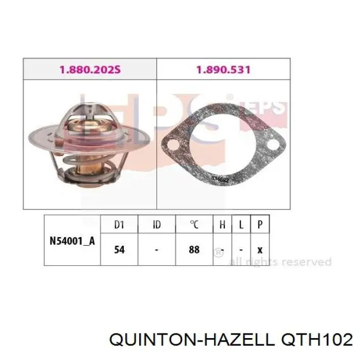 Термостат QTH102 QUINTON HAZELL