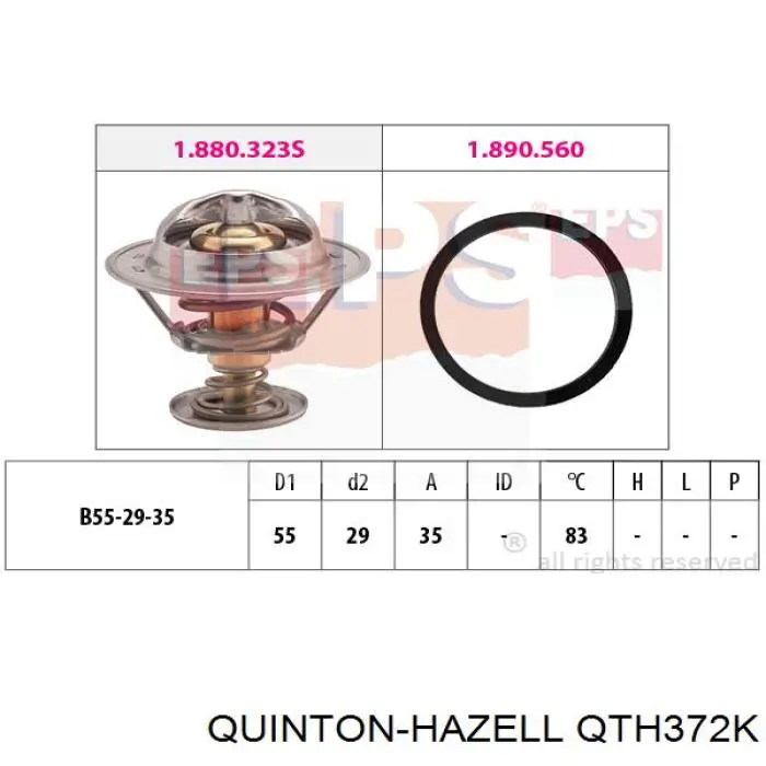 Термостат QTH372K QUINTON HAZELL