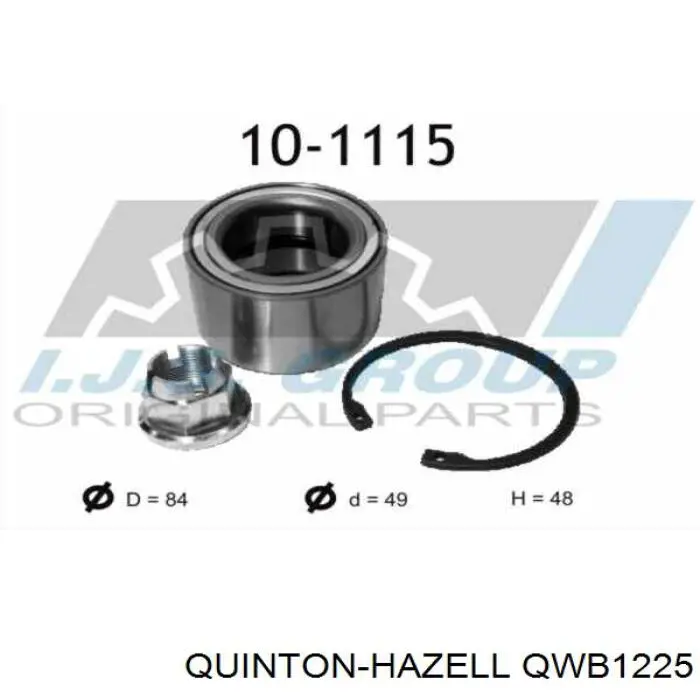 Підшипник ступиці QWB1225 QUINTON HAZELL