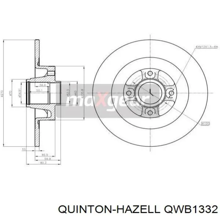 Задні дискові гальма QUINTON HAZELL QWB1332 ціна, від 72.50 USD