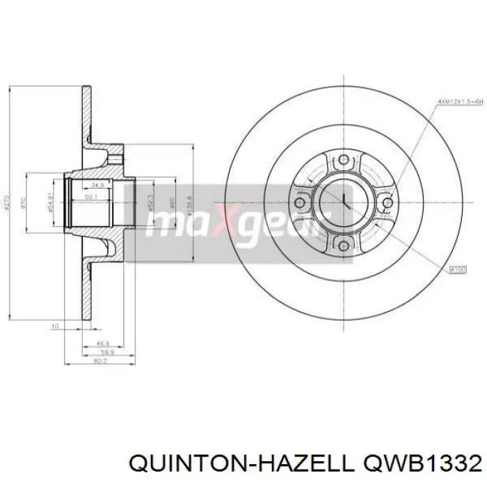 Гальмівні диски QWB1332 QUINTON HAZELL