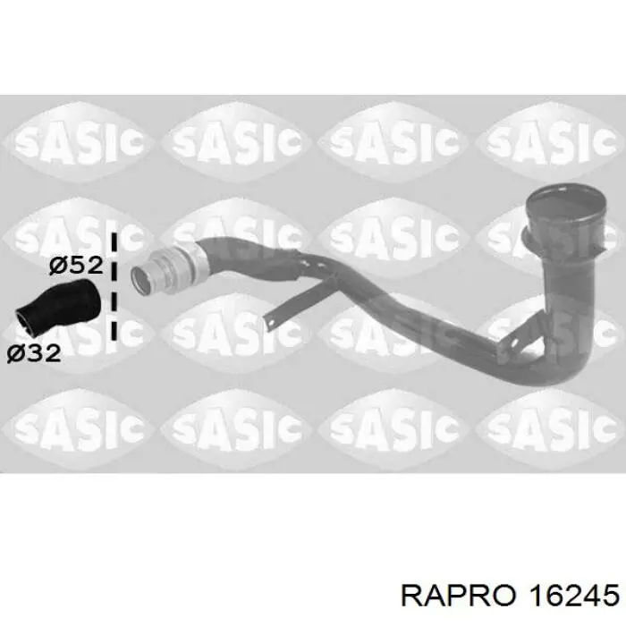 Шланг/патрубок інтеркулера, правий 16245 Rapro