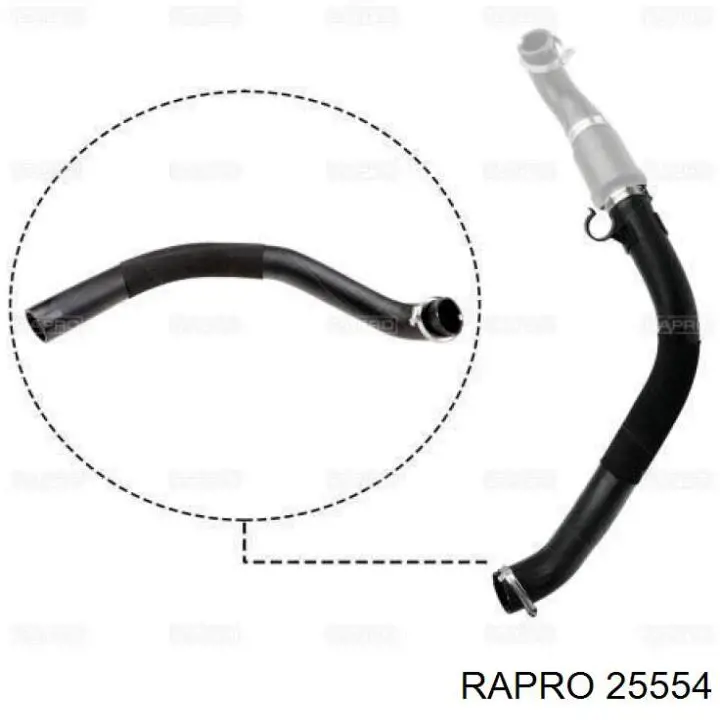 25554 Rapro шланг/патрубок интеркуллера, нижній правий