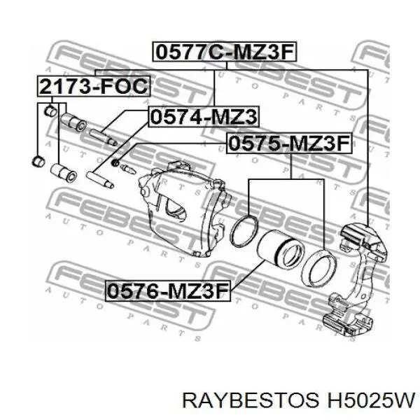  H5025W Raybestos