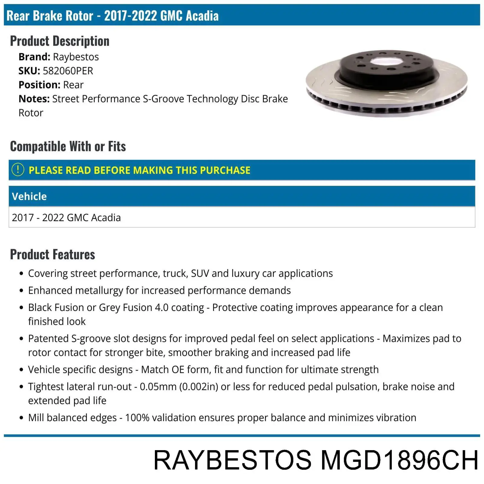 MGD1896CH Raybestos 