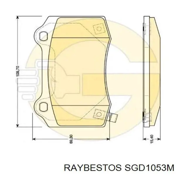 SGD1053M Raybestos колодки гальмові задні, дискові