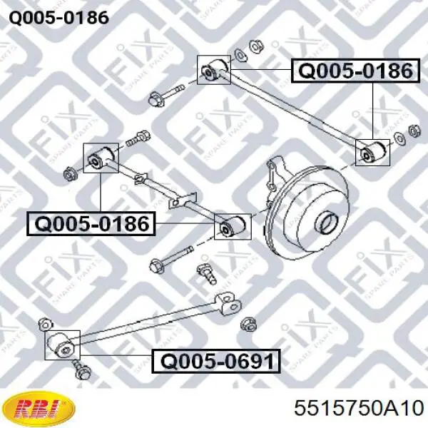 Сайлентблок заднього поперечного важеля RBI 5515750A10 ціна, від 3.32 USD