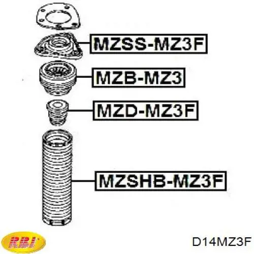 Пильник амортизатора переднього D14MZ3F RBI
